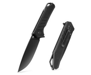FLISSA Navaja Plegable, Cuchillo Plegable con Mango de G10, EDC de 200mm, con Rompecristales, Material D2, para Camping, Senderismo, Viaje, Coche