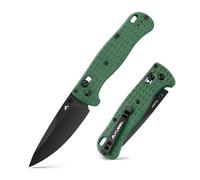 FLISSA Navaja Plegable EDC de 190mm, Navaja de Bolsillo de Acero 14C28N con Recubrimiento de Titanio Negro, Cuchillo Plegable Ligero y Compacto para Camping, Senderismo, Aventura y Viaje, Verde