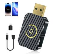 FLITI Adaptador CarPlay inalámbrico 2025 CarPlay para coche con cable de extensión tipo C y USB A-C, Dongle Convertir cable a inalámbrico para Les, Plug and Play, Plata