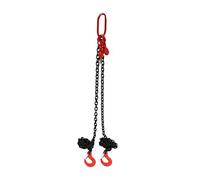 Fliuyr Eslinga de cadena, 2 m, 2 T, cadena de 2 hilos, acero aleado, herramienta de elevación para acerías, tuberías y la instalación de oleoductos, minería