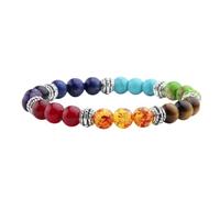 Fliyeong Pulsera de cuentas de piedras naturales de colores turquesa, pulsera de yoga para hombres y mujeres, creativa y útil