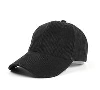Flkennel Gorras de pana para periódicos unisex neutros sólidos, gorras de béisbol de pana ajustables, Negro -, S/4XL