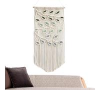 Flkiglm BOHO MACRame Wall Hanging | Tapiz de pared de bohemio chic con borlas y hojas, decoración de pared para habitación de los niños, dormitorio, dormitorio