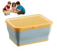 Flkiglm de juguetes - Silicona Gran Volumen Plegable Organizador, de Juguetes para Habitación de Niños con Tapa para Sala de Juegos y Dormitorio para Juguetes de Peluche, Bloques de