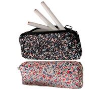 Flkiglm Estuche De Pana | 2 Piezas Neceser De Pana con Bordado Floral 3D | Organizador Bordado Floral 3D para Colegio Adolescentes Niños Universitarios Maquillaje Viaje Niñas Chicos