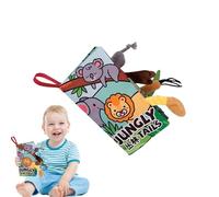 Flkiglm Libro de tela - libro de sensores, diseño de animales, actividad de aprendizaje, juguete de viaje para niños de 0 a 3 años, cochecito de bebé coche cuna