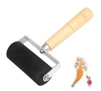 Flkiglm Rodillo de goma para manualidades, con mango de madera, herramienta de estampación para transferencia de impresión, scrapbooking, papel de arte, pintura de pared
