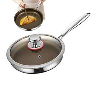 Flkiglm Sartén antiadherente de titanio con tapa | Sartén grande antiadherente de cocina para horno eléctrico Grill Huevo Carne Cocina Casa Restaurante Apartamento