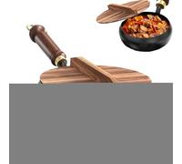 Flkiglm Sartén de hierro fundido, sartén de hierro fundido, asado plano con tapa y espátula, sartén para pivotar y para todos los tipos de cocina, incluye cocinas eléctricas
