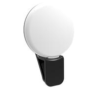 FLKWOP F3J5 - Luz LED para selfie, portátil, mini cámara circular de tres paradas, clip de fotografía, foco de relleno F3J5, atenuación de luz de video