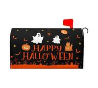 FLKWOP Happy Halloween - Cubiertas magnéticas estándar para buzón de correo de 25.5 x 21 pulgadas, diseño de calabaza, castillo de Halloween, fantasma, envoltura de letras Bo