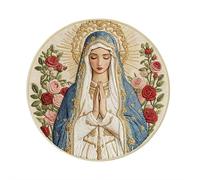 FLKWOP Kit de bordado de Nuestra Señora de la Rosa con instrucciones para principiantes, kit de aguja de hilo, regalo para los amantes de las manualidades