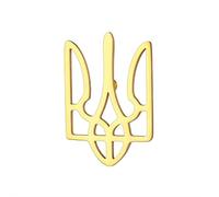 FLKWOP Ucrania Golden Trident Ucrania Pride Pin I Stand con solapa de Ucrania, talla única, Metal
