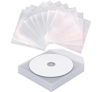 FLLAGG20 | 100X Fundas para CD | Transparente, PVC | Solapa de Cierre, protección contra Polvo y Suciedad, Almacenamiento para CD, DVD y BLU-Ray | Organización Segura y práctica CD DVD Sleeve