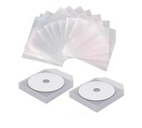 FLLAGG20 | 200X Fundas para CD | Transparente, PVC | Solapa de Cierre, protección contra Polvo y Suciedad, Almacenamiento para CD, DVD y BLU-Ray | Organización Segura y práctica CD DVD Sleeve
