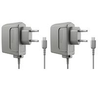 FLLAGG20 2X Cargador Compatible con Nintendo DS Lite Cable 1,2m Gris | Adaptador AC 100-240V 5,2V 450mA, carga estable, cable 1,2m, diseño compacto, protección integrada Charger Power Adapter