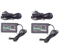 FLLAGG20 | 2X Cargador Compatible con PSP | Negro, Enchufe Europeo | Entrada 100-240 V, Salida 5 V 1 A, Compatible con PSP 1000 2000 3000 Street | Fuente de alimentación Charger Power Adapter
