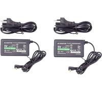 FLLAGG20 | 2X Cargador Compatible con PSP | Negro, Enchufe Europeo | Entrada 100-240 V, Salida 5 V 1 A, Compatible con PSP 1000 2000 3000 Street | Fuente de alimentación Charger Power Adapter