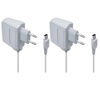 FLLAGG20 2X Cargador EU Compatible con Nintendo 3DS 2DS DSi XL Charger | Entrada 100-240V salida 4.6V 900 mA cable 1m compatible con Nintendo 3DS 2DS DSi 3DS XL gris adaptador Power Adapter EU