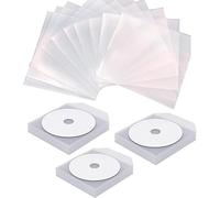 FLLAGG20 | 300X Fundas para CD | Transparente, PVC | Solapa de Cierre, protección contra Polvo y Suciedad, Almacenamiento para CD, DVD y BLU-Ray | Organización Segura y práctica CD DVD Sleeve