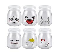 Flliberté 150ml Tarros de cristal con Tapa para Yogurt, 6 Botes de cristal para yogurt Tarros de cristal Yogur con Tapa para Yogurtera Bimby Moulinex Severin pare Yogures, Postres y Natillas