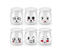 Flliberté 200ml/136g Tarros de cristal con Tapa para Yogurt, 6 Botes de cristal para yogurt Tarros de cristal Yogur con Tapa pare Yogures, Postres y Natillas