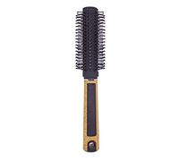 Fllik Cepillo redondo profesional para hombres y mujeres con mango de madera de tacto de terciopelo para uso doméstico y profesional en color negro (cepillo redondo para el cabello)