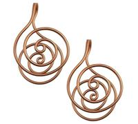 FLLUOUZH 2 PCS Copper Palm Ring Reiki Spiral Hand Rings for Meditation & Energy Healing, Adjustable Handmade Copper Chakra with Crystals for Manifestation, Chakra Balancing