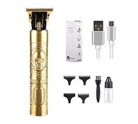 fllyiingu tondeuse à cheveux électrique, tondeuse à Barbe électrique en Acier de précision, outil de Coupe de cheveux Portable rétro Avec 4 peignes de limite, indicateur de Charge