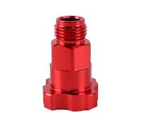 FLNEX Adaptador de pistola de pulverización de aluminio M16 x 1.5, adaptador de taza roscada roja para pistolas de pulverización de alimentación por gravedad, sistema de preparación de pintura