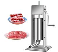 FLNOZAMZ Embutidora de Salchichas Vertical, embutidora de Salchichas Manual con 4 Tubos de Relleno Máquina embutidora de Salchichas de Acero Inoxidable Máquina embutidora de Salchichas casera (7L)