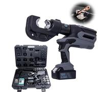 FLNOZAMZ Herramienta de prensado hidráulica eléctrica, alicates de prensado Especiales portátiles de 10-400 mm2, engarzadora de Cable Recargable de 360 ° con Pantalla Digital LED