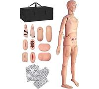FLNOZAMZ Maniquí de atención al Paciente, simulador de RCP, Modelo anatómico Humano Intercambiable Masculino y Femenino para la formación médica de enfermería