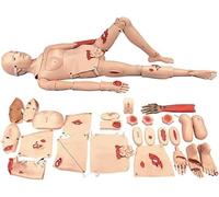 FLNOZAMZ Maniquí de enfermería avanzado, simulador de atención al Paciente, Modelo anatómico Humano de PVC, maniquí de Primeros Auxilios para el Cuidado de traumatismos
