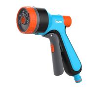 FLO-PRO - Pistola de pulverización múltiple: 7 patrones suaves, rosa, ventilador, relleno, niebla, chorro, cono. Pistola de manguera incluye gatillo con control de bloqueo y flujo. Pistola de