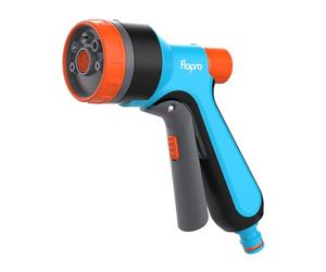 FLO-PRO - Pistola de pulverización múltiple: 7 patrones suaves, rosa, ventilador, relleno, niebla, chorro, cono. Pistola de manguera incluye gatillo con control de bloqueo y flujo. Pistola de