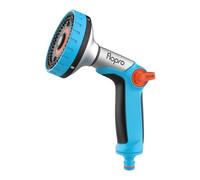FLO-PRO - Pistola de pulverización múltiple resistente: 6 patrones suaves, rosas, ventiladores, rellenos, niebla, chorro. Controlado por una simple válvula de control de encendido, apagado y flujo.
