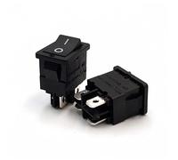 FLOAPA Interruptor pulsador Interruptor basculante 5 uds Negro 15x21mm 4 Pines ON-Off 2 Posiciones DPST Mini Interruptor basculante 12A/125VAC 10A/250VAC Interruptor pulsador