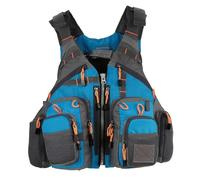 Float Jacket Adjustable Fly Fishing Multifunctional Pockets Detachable Buoyant Cotton Floatation Float Jacket Water Sports Safety Boating Kayaking Outdoor Safety Gear(Blue)