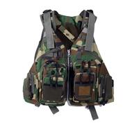Float Jacket Adjustable Fly Fishing Multifunctional Pockets Detachable Buoyant Cotton Floatation Float Jacket Water Sports Safety Boating Kayaking Outdoor Safety Gear(Camo)