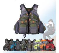 Float Jacket Adult Breathable Mesh Multi-Pockets Float Jacket for Outdoors Fishing Boating Kayaking Water Sports Canoeing Rafting Swimming Surfing Outdoor Safety Gear(Green a)