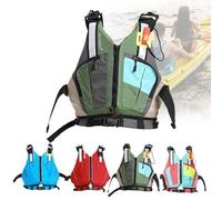 Float Jacket Adult Youth Adjustable Fishing Float Jacket Kayak Vest for Boating Fishing Water Sports Swimming Surfing Canoeing Rafting Outdoor Safety Gear Buoyancy Aid Men Women(Green+Gray,S-M)