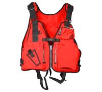 Float Jacket for Adults Adjustable Waist Shoulders Multifunctional Buoyancy Float Jacket for Boating Kayaking Swimming Surfing Canoeing Rafting Outdoor Safety Gear(Red)