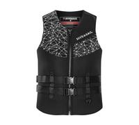 Float Jacket Professional Fishing Buoyant Float Jacket for Adult Swimming Water Sports Kayaking Boating Surfing Sailing Safety Gear Adjustable Neoprene Buoyancy Aid Vest(Black,M)