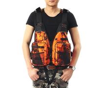 Float Jacket Water Sports Outdoor Swimming Buoyancy Float Jacket for Adult Fishing Rafting Boating Kayaking Surfing Canoeing Sailing Adjustable Safety Buoyancy Aid Gear Men Women(Orange)