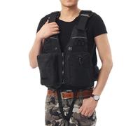 Float Jacket Water Sports Outdoor Swimming Buoyancy Float Jacket for Adult Fishing Rafting Boating Kayaking Surfing Canoeing Sailing Adjustable Safety Buoyancy Aid Gear Men Women(Black)