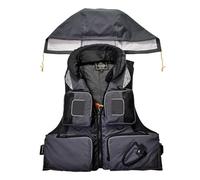 Float Jacket Youth Portable Swim Float Jacket Fishing Float Jacket with Zipper for Surfing Rafting Kayaking Water Sports Boating Swimming Canoeing Outdoor Safety Gear Buoyancy Aid(Grey,XXL)