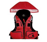 Float Jacket Youth Portable Swim Float Jacket Fishing Float Jacket with Zipper for Surfing Rafting Kayaking Water Sports Boating Swimming Canoeing Outdoor Safety Gear Buoyancy Aid(Red,L)