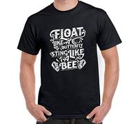 Float Like A Butterfly Sting Like A Bee Boxing - Camiseta para hombre, Negro, XL