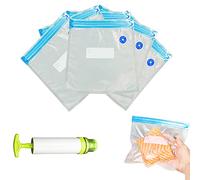 Floatdream 10 Piezas Bolsas Sous Vide, Juego de Bolsas de Vacío, Bolsas de Vacío con Cremallera, Con Bomba de Vacío, Para Conservación de Alimentos, Cocinar al Vacío